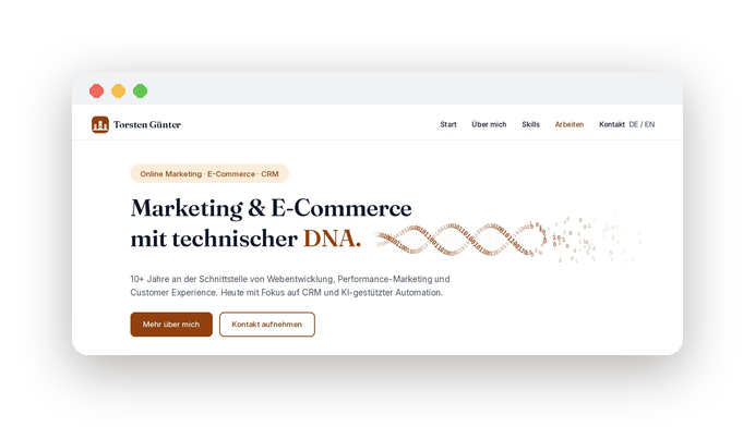 Startseite von torsten-guenter.de als Browser-Vorschau im Brand-Look